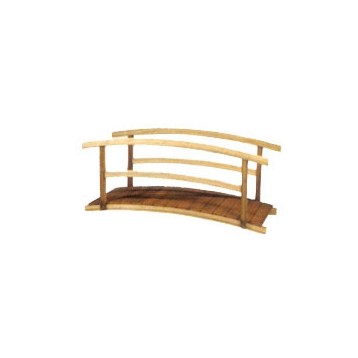 Pont bois gardes corps courbé 350 x 90cm