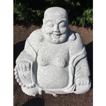 Bouddha assis granit décoration h 45 cm