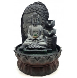 FONTAINE RESINE DOUBLE BOUDDHA H29CM 