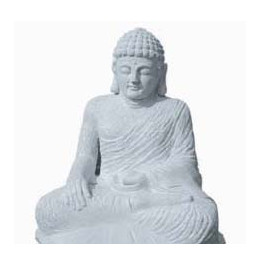 STATUE BOUDDHA GRANIT GRIS H 45 CM