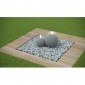 Boule granit percée décoration gris  diam 30 cm