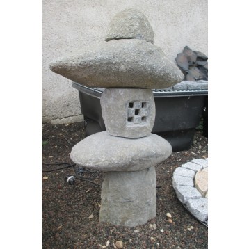 LANTERNE GRANIT NATURAL H 60 CM