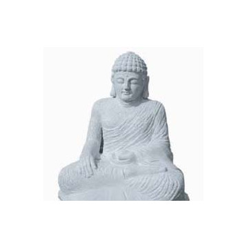 STATUE BOUDDHA GRANIT GRIS H 45 CM